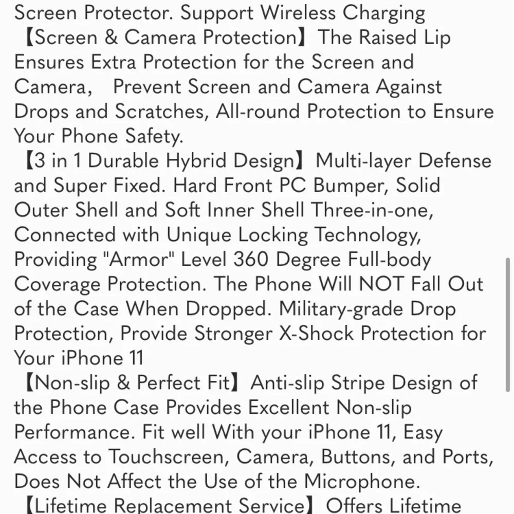3 in 1 Tough Rugged Non-Slip Protective Case Cover,6.1 Inch,Black